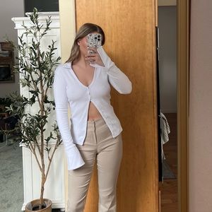 Showpo White long sleeve with button detailing